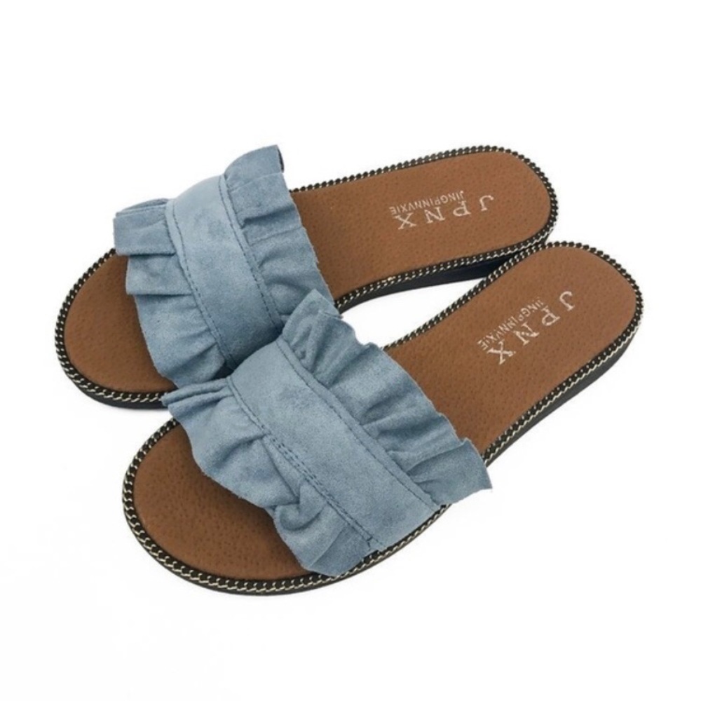 RESTOCKED! Ruffled Slip-On Sandals - Picture 2 of 4